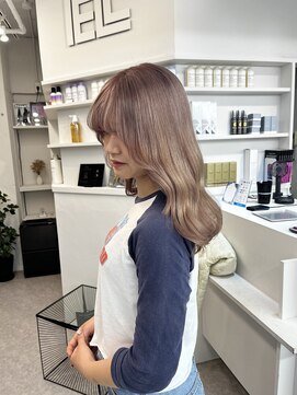 ペレ 渋谷(PELE) デザインカラー/レイヤーカット/ウェットヘア/オリーブベージュ