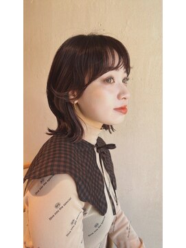 ルル 表参道(lulu.) 黒髪/ボブウルフ/ネビージュ/小顔/ワンレン
