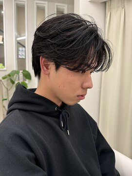 ノーリミット 大阪梅田(No Limit) 『メンズ梅田美容室』フェザーパーマ×センターパート