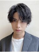 センターパートシャドウパーマルーズパーマスパイラルパーマ