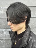 メンズマッシュセンターパートスパイラルパーマニュアンスパーマ