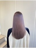 透け感ハイトーンラベンダー×艶髪ストレート