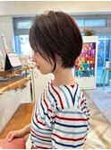 小顔くびれショート☆丸みマッシュボブナチュラルブラウン本厚木