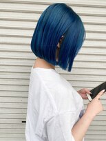 アース 川口店(HAIR&MAKE EARTH) ディープブルー×ストレートボブ