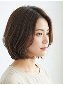若見えボブ白髪染め/白髪ぼかし/ハイライト/レイヤー