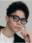 渋谷フェザーショートシャドウパーマセンターパートウルフゆるめ