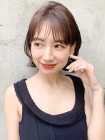マロンベージュAラインボブ外ハネくびれミデイアムイメチェン”