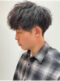 センターパートツイストスパイラル韓国マッシュサイドパート元町
