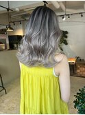 シルクのような艶バレイヤージュ_smoky grey ash