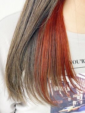 ケーツー心斎橋 クイーンズガーデン バイ ケーツー(K two QUEEN'S GARDEN by K two) 透明感ケアブリーチ*オレンジインナーカラー/心斎橋&難波&なんば