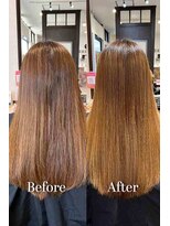 ゴデーレ(GODERE)&nbsp;縮毛矯正髪質改善明るめブラウンストレートツヤ髪