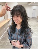 パーマ/細かめウェーブ/アッシュグレージュ/大重有輝弥