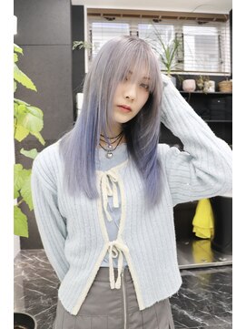 チュダック(ChuDuck) 韓国風《ブルーシルバー》ハイトーン/ケアブリーチ/ダブルカラー