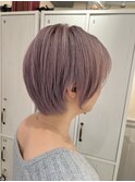 ラベンダーベージュ/ブリーチ/ショート/ボブ/20代/30代/銀座