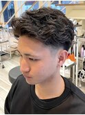 ビジネスショートメンズマッシュツイストパーマツーブロック