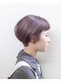 ショートボブ#オン眉#ブリーチ#ラベンダー#ダブルカラー#浜松