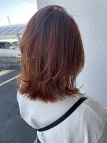 シェル 津山の手店(shel) レイヤーボブ/オレンジベージュ/ハイトーンカラー夏カラー