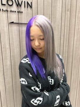フリーダムガーデン 岡山駅前店(freedom garden) 10代20代個性デザイン2トーンカラー/ビビットパープル&シルバー