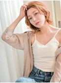ショートボブ・ボブで愛され柔らかシアベージュカラー