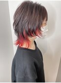 20代30代大人かわいいインナカラーピンクイヤリングカラー