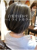 白髪ぼかしグレイハイライトカラー3[久米川/久米川駅/白髪染め]