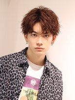 ネイビー(NAVY)&nbsp;ウェーブパーマ 束感 コンパクトセンターパート