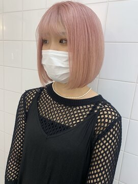 デート 下北沢(DATE) ペールピンクダブルカラーベージュカラー丸みショート韓国ボブ