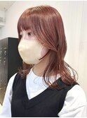 ピンクブラウン_ペールベージュ外ハネボブ_ba392061
