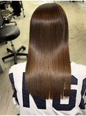 髪質改善XアッシュブラックX縮毛矯正Xレイヤーロング
