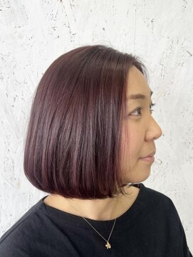 ザヘアメイクシェア(THE -HAIR MAKE SHARE-) 品よく大人可愛い☆ピンクブラウン×ボブ