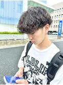 波巻きスパイラルパーママッシュコンマヘア刈り上げ韓国暗髪
