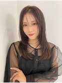 2wayバング/顔まわりレイヤー/レイヤーカット/グレージュ
