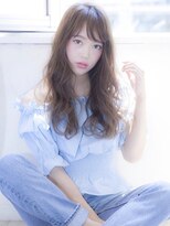 ジェニーバイメノン(JENNIE by Menon)&nbsp;レイヤーカット　オリーブベージュ　前髪　ロングヘア