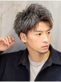 シャープサイドパート　かき上げヘア