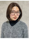 暖色ブラウンボブ