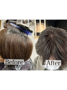 白髪が生えにくくなる頭皮へのアプローチ！頭皮ケアも◎"隠すから魅せる"グレイHairをご提供♪