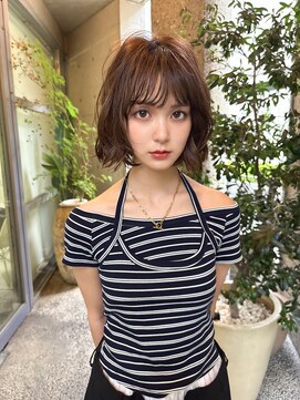 メゾンアクア 表参道(Maison ACQUA) ◎ミディアムパーマデジタルパーマボブパーマチェリーブラウン