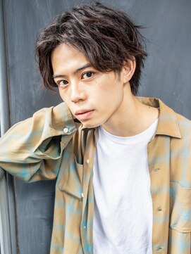 メンズ/センターパート/ツイストスパイラルパーマ