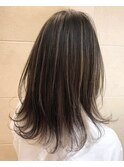 グレージュハイライト/外ハネボブ/ネオウルフ/アッシュブラウン
