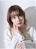 シースルーバングで作るハネボブ/ベージュカラー【高田馬場】