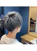 【navy hair design 楠見雄司】ショート×シルバーアッシュ