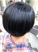 縮毛矯正 つるつる丸みマッシュショート