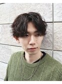 波巻きパーママッシュショート無造作パーマ刈り上げ