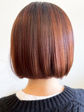 レポヘアー(Repos hair) 20代30代40代髪質改善カラーレッドブラウンショートボブ小顔艶感