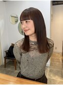 【haif】ぱつっとロブ 姫カット ナチュラルブラウンカラー