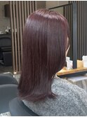 ミルクティーピンクベージュカラーくびれヘアグレージュカラー