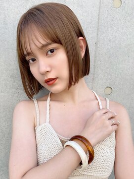 ハニー 町田(HONEY) ミニボブ 小顔前髪 イメチェンボブ シアーベージュ