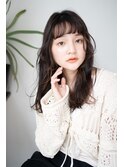 暗髪ロングの顔まわりカットで垢抜けパーマ・・・HINATA