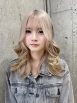 サンク 原宿 表参道(cinq)&nbsp;透明感ピンクミルクティーベージュダブルカラーハイライトカラー