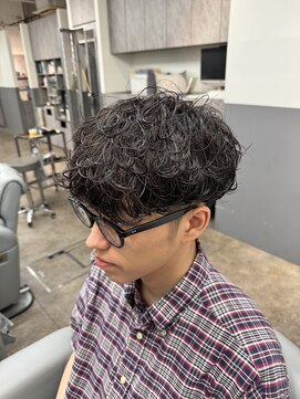 ノイセル 西本町(Noisyle) フェザーパーマスパイキーショートブルーブラックサーフカールF